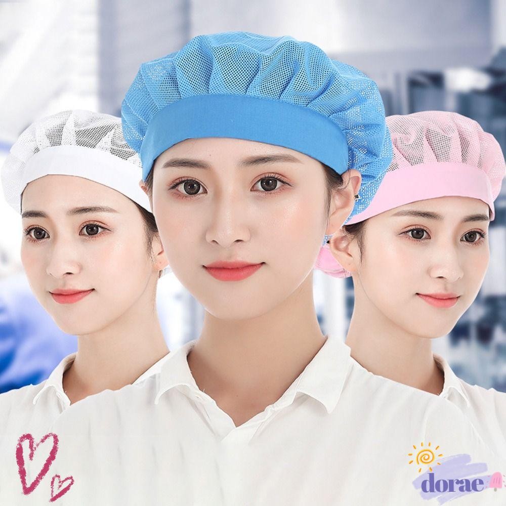 หมวก ทําอาหาร โดเรเอะ ผมมัด เน็ต หมวกเชฟ ที่คาดผมทํางานเก๋ บริการอาหาร ทําอาหาร หมวกอนามัย โรงอาหาร