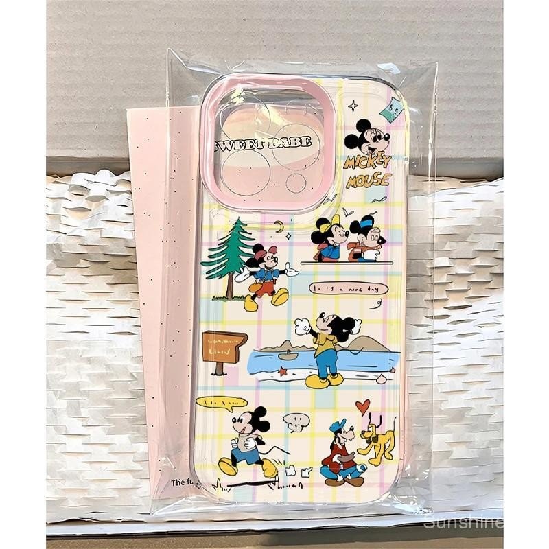 เคสมือถือกันกระแทกสำหรับ iPhone 15/14/13PROMAX สำหรับการออกนอกบ้านของมิกกี้เคสมือถือ12นิ่มหุ้มทั้งเค