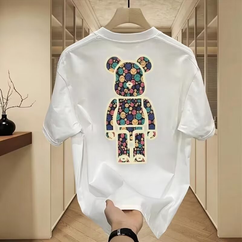 ทีเสื้อผู้ชายแขนสั้นด้านบน230กรัมผ้าฝ้ายหนักสองด้านพิมพ์หน้ายิ้ม ที่ หมี เจเอสเอ็ม เสื้อผ้า ไม่จํากัดเพศ