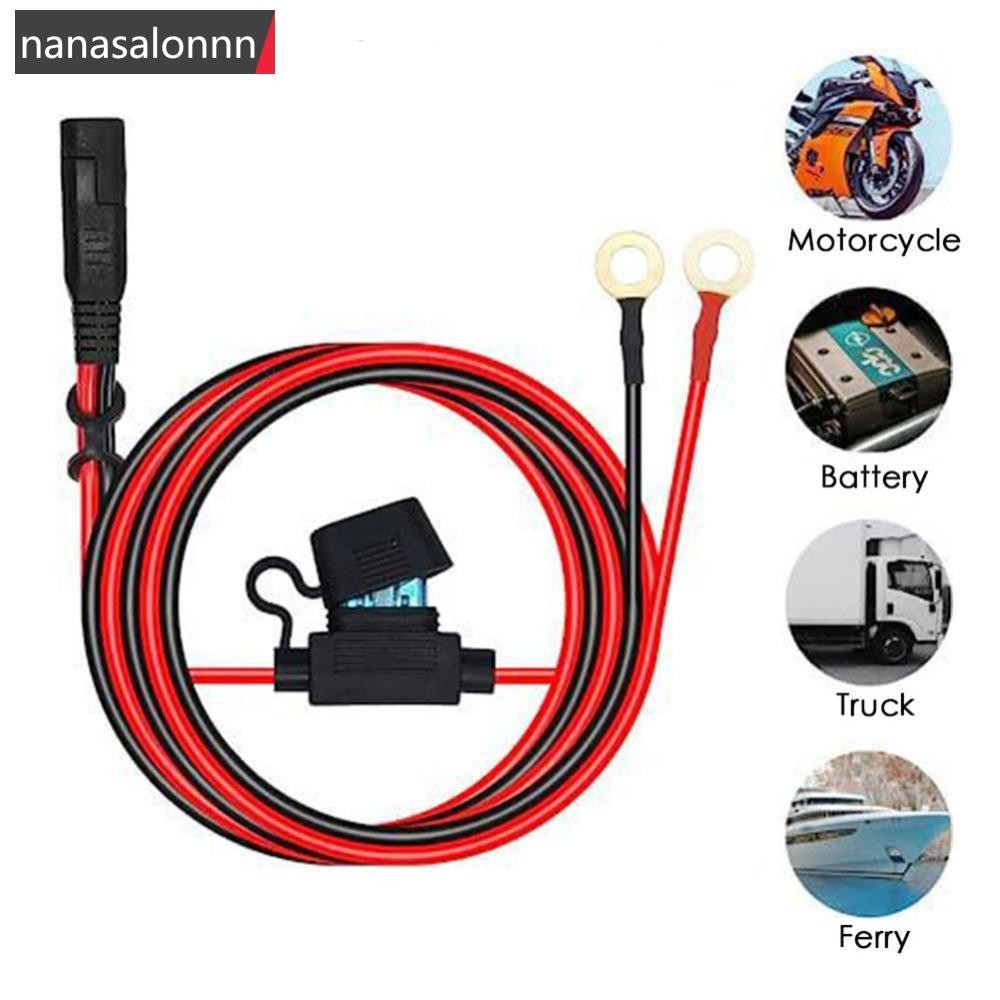 Nanasn| รถจักรยานยนต์ Quick Release SAE สายฟิวส์ O Connector เครื่องชาร์จแบตเตอรี่อะแดปเตอร์สายไฟ 16AWG Terminal J4W1