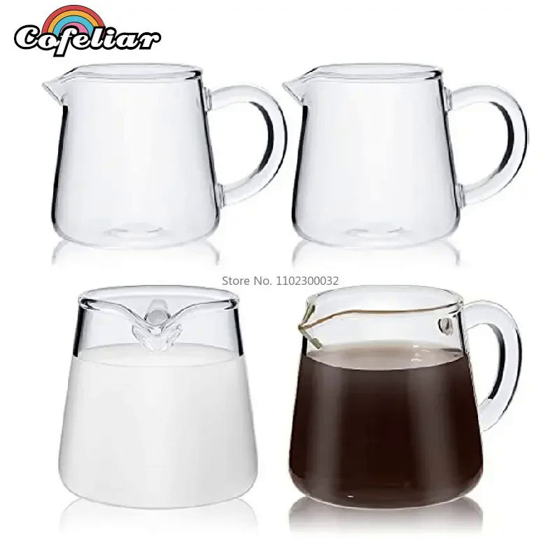 250ml Glass Creamer Pitcher Milk  Pitcher Mini Glass Pitcher Transparent Coffee Tea Milk Pourer Glas