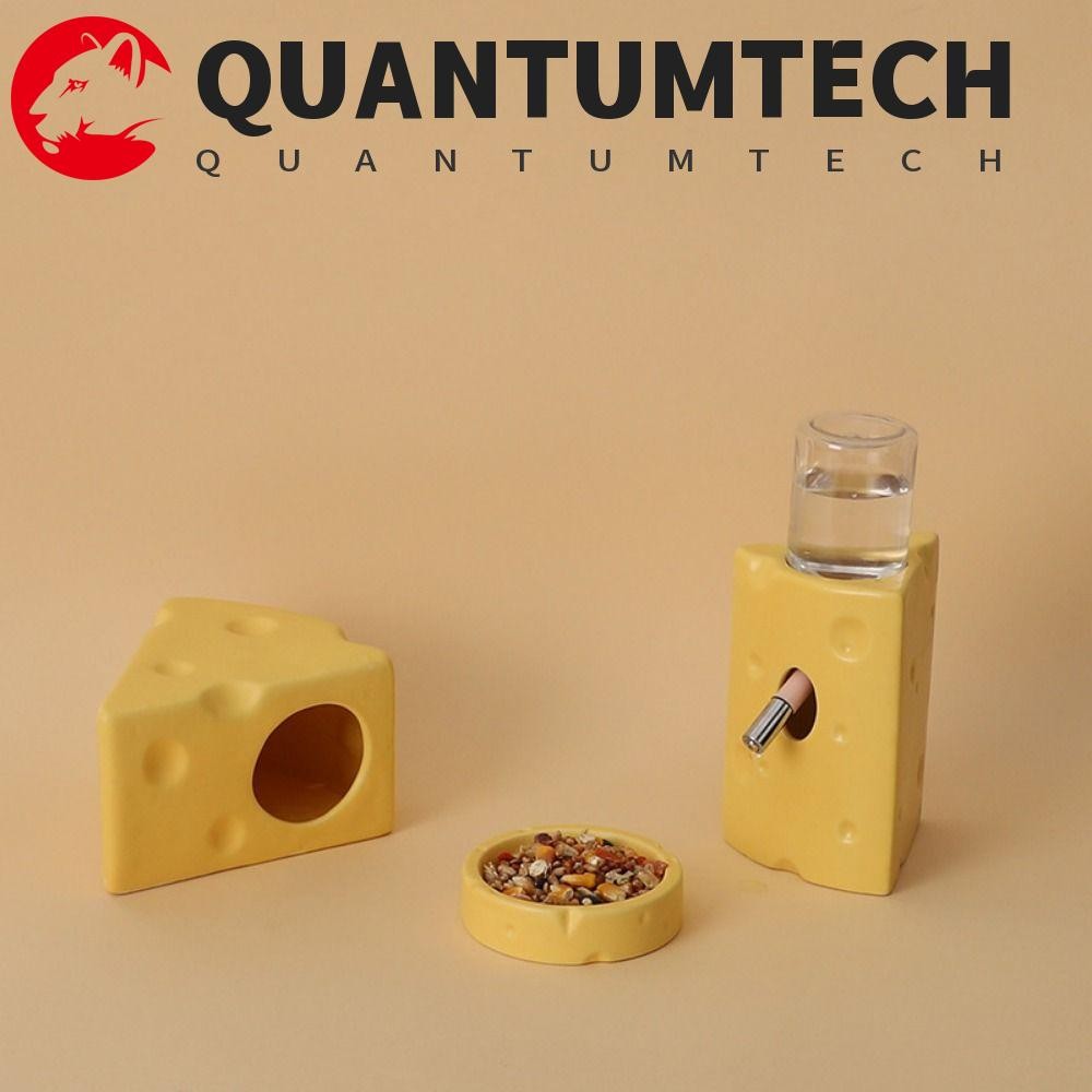 Quantumtech หนูแฮมสเตอร์ Hideout, ตกแต่งเซรามิคสร้างสรรค์หนูแฮมสเตอร์ House, เซรามิคทนทาน Hut ชีสรูปร่างน่ารักจานให้อาหารภูมิทัศน์ผลิตภัณฑ์