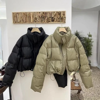 ฤดูหนาวเสื้อผู้หญิง ปู่ สั้นใหม่ฤดูหนาวหนายืนขึ้นปกเสื้อขนมปัง Winter