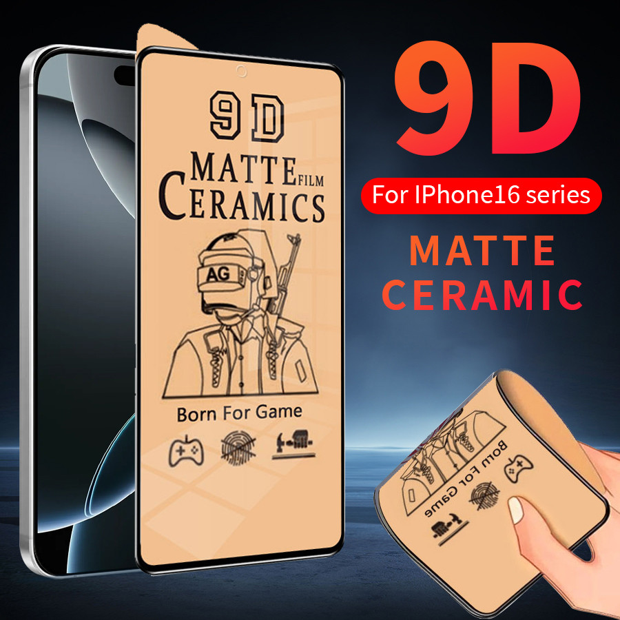 9D AG ฟิล์มเซรามิคก ระจกนิรภัยนุ่ ตัวป้องกันแบบเต็มหน้าจอ มสำหรับ for iPhone 16 15 14 13 12 Mini 11 Pro XS Max X XR 6 6s 7 8 Plus SE 2020