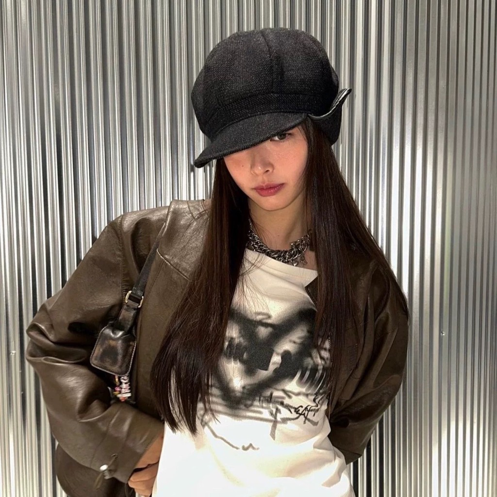 วิธีสวมใส่ ~ เกาหลีขนสัตว์ Beret Warm Newsboy หมวกแมงกะพรุนหมวก Cloud หมวกฤดูใบไม้ร่วงฤดูหนาวหญิงอินเทรนด์ Niche หมวกชาย