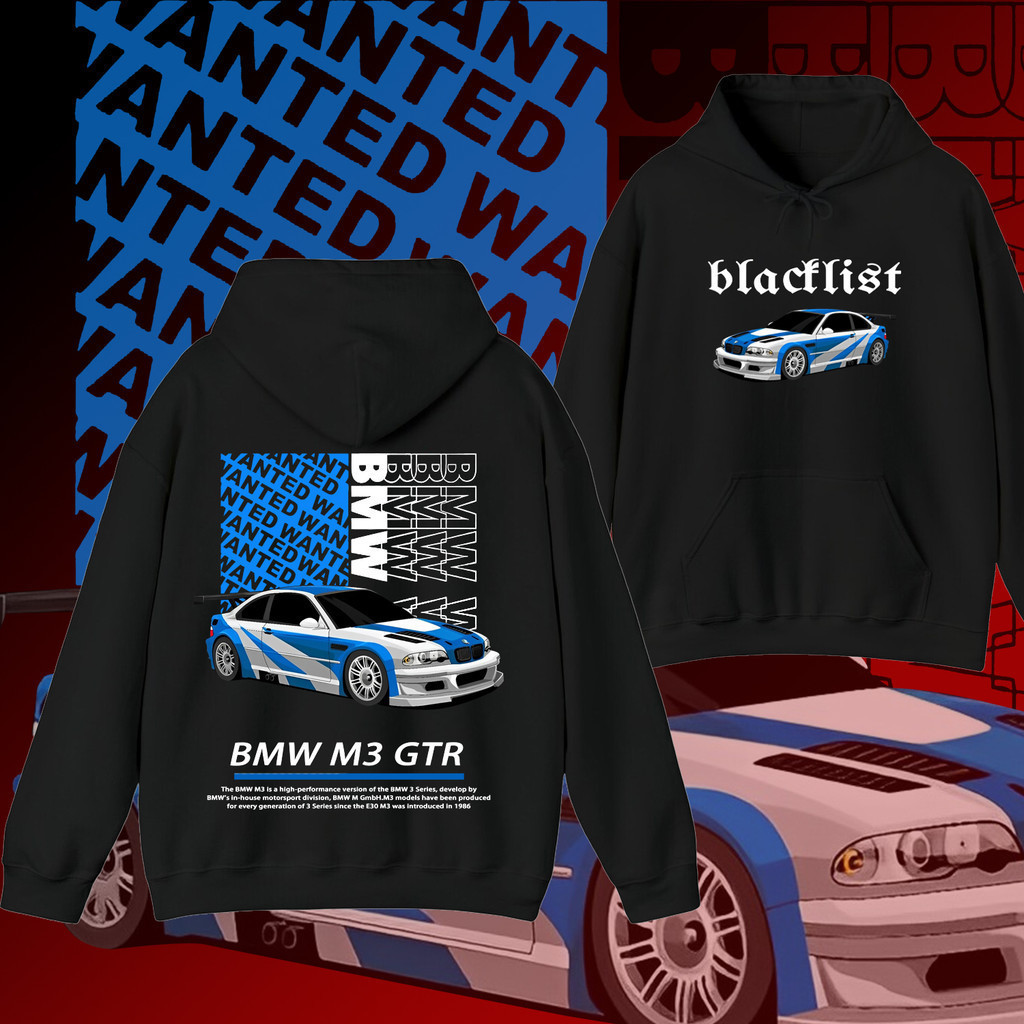 2024 เสื้อสเวตเตอร์คอกลมใหม่ BMW M3 GTR Hoodie เสื้อกันหนาวมีฮู้ดผ้าฝ้ายเนื้อหนา ผ้าฝ้าย 100%
