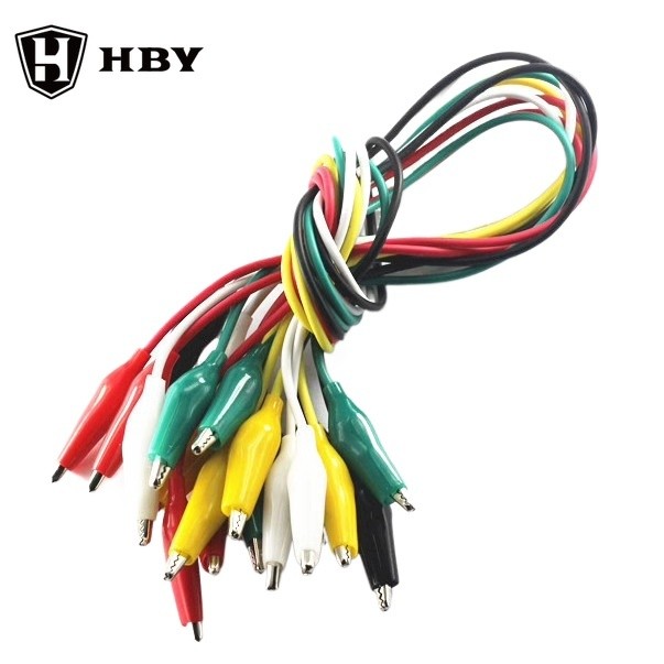 10 ชิ้นคลิปจระเข้ไฟฟ้า DIY ทดสอบตะกั่วจระเข้ Double-ended คลิปจระเข้ Roach คลิปทดสอบจัมเปอร์ลวด