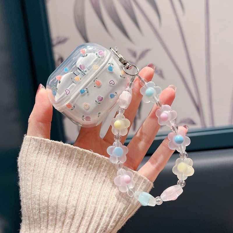 เคสซิลิโคนสําหรับ Samsung Galaxy Buds3 Pro ดอกไม้การ์ตูนใสหูฟังแบบนุ่มป้องกันหูฟังบลูทูธสําหรับ Buds 3