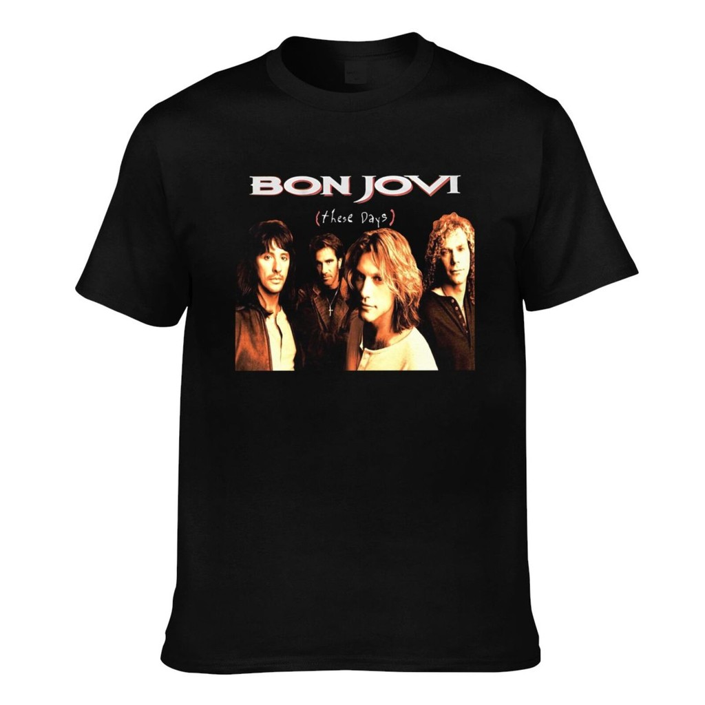 These Days Bon Jovi Music Jon Bon Jovi David Bryan เสื้อยืดผู้ชายคุณภาพสูง