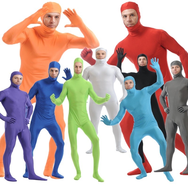 ฮาโลวีนผู้ใหญ่ Morphsuit แฟนซีเครื่องแต่งกาย Morph ชุดคอสเพลย์ชุดบอดี้สูท