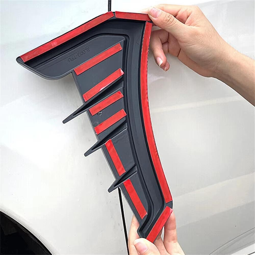 Wattle 1 คู่รถ Fender ช่องระบายอากาศด้านข้าง,คาร์บอนสีดํา Universal Air Flow Intake Hood, อเนกประสงค์อุปกรณ์เสริมภายนอก Scoop Bonnet Vent ฝาครอบสติกเกอร์ ราคา ถูกที่สุด ดีลบีเคเค แกลเลอรีภาพที่ 6