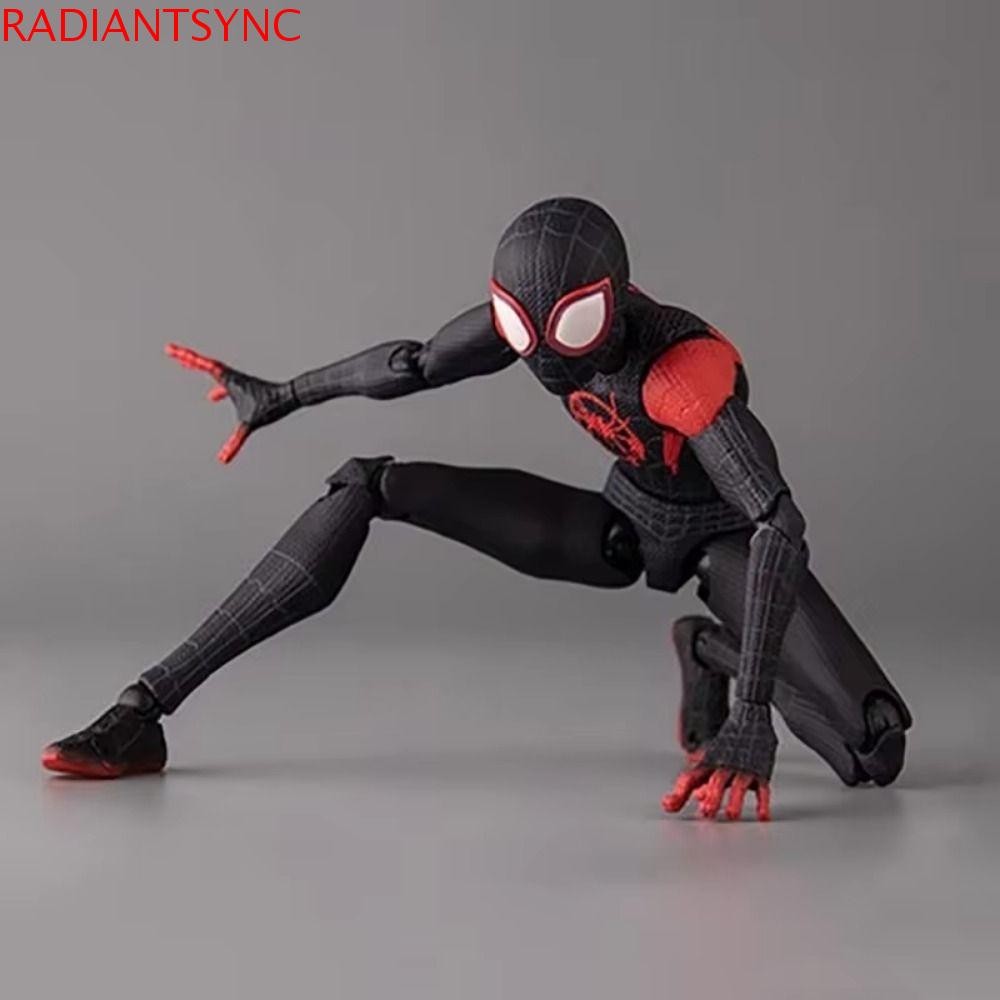 Radiantsync Spider Man รูป,ข้าม Spider-Verse Joint Movable Miles อะนิเมะ Action Figure, ของเล่น PVC Super Hero Marvel Miles Morales ของเล่นเด็กของขวัญ