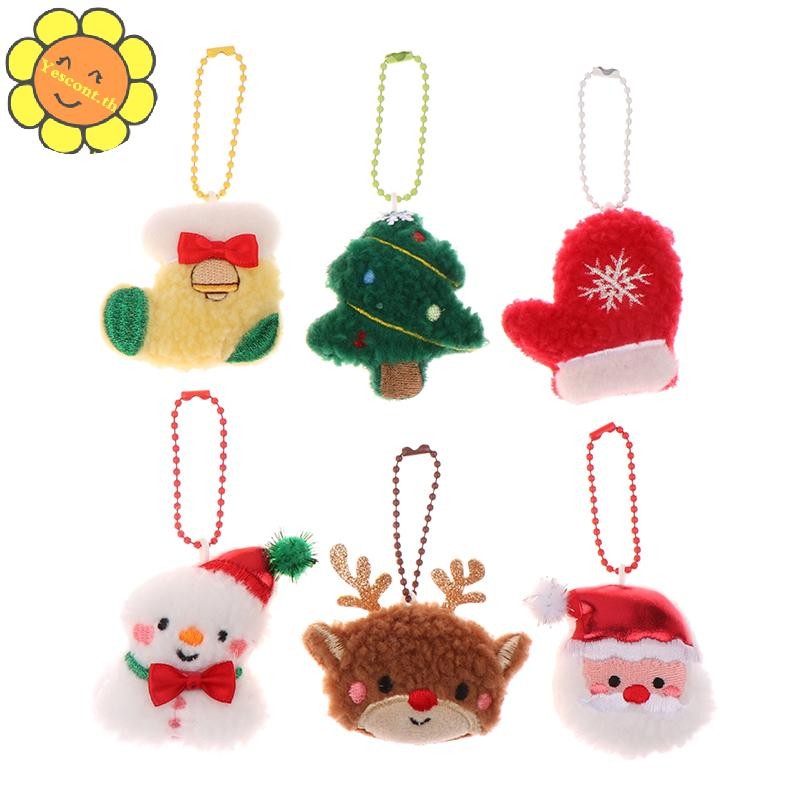 Yescont ตุ๊กตาคริสต์มาส Santa Claus Snowman Elk จี้ Merry Christmas ตกแต่งสําหรับบ้านเครื่องประดับคริสต์มาส TH