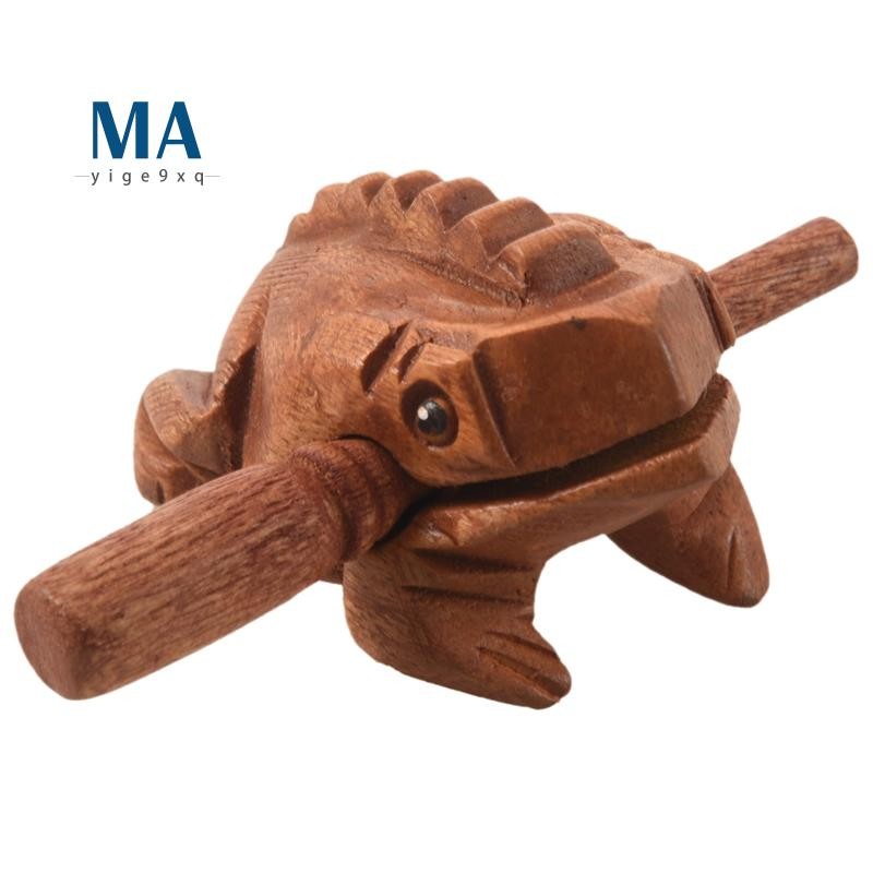Meige9xqCarved Croaking Wood Percussion Musical Sound Wood Frog Tone Block Toy