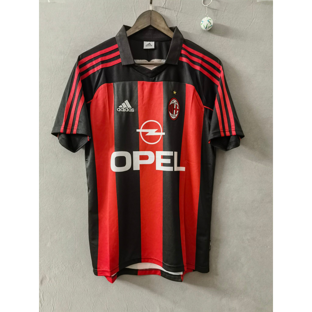 Retro 2000-02 ซีซั่น AC Milan เหย้าฟุตบอลที่กําหนดเองคุณภาพสูงแขนสั้นเสื้อฟุตบอลย้อนยุคเสื้อ S-2XL