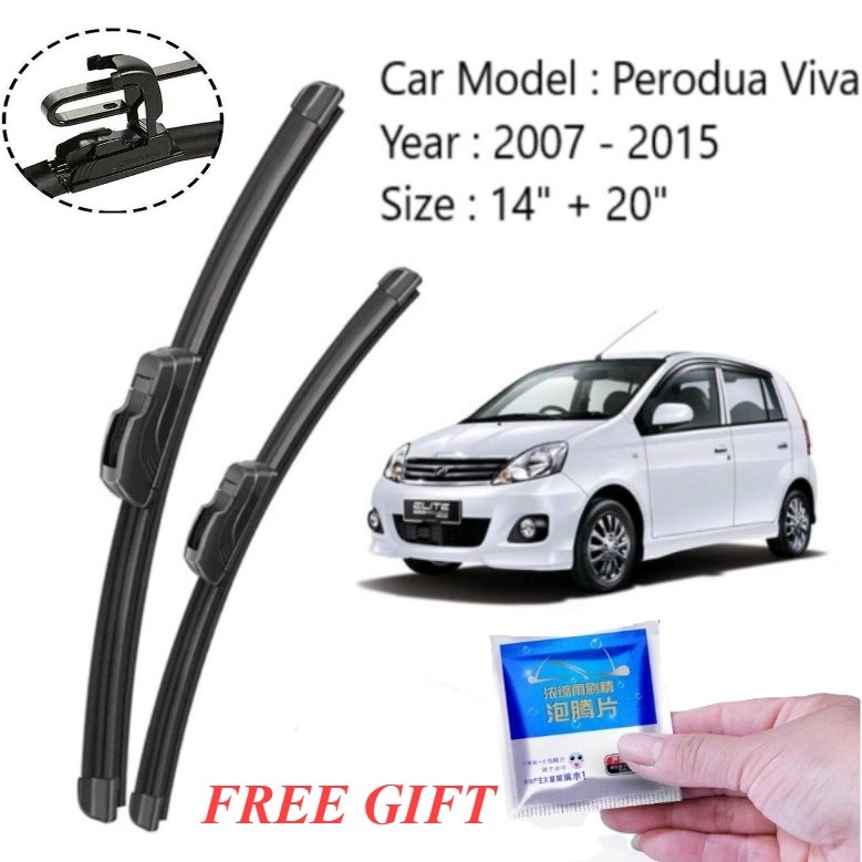 Perodua VIVA 12 X 21 ยางซิลิโคน WIPER BLADE JAPAN TECHNOLOGY WINDSCREEN CUCI CERMIN