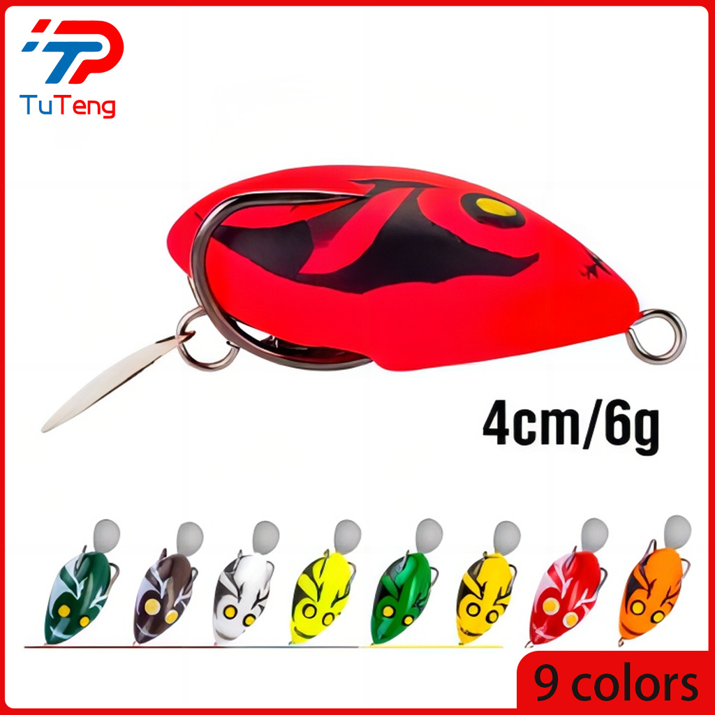1pcs 9colors Top Water Fishing Bait 4cm/6G Mini Soft Frog Snakehead Jump with Sequins Floating Toman Casting Bait Bait Top Water