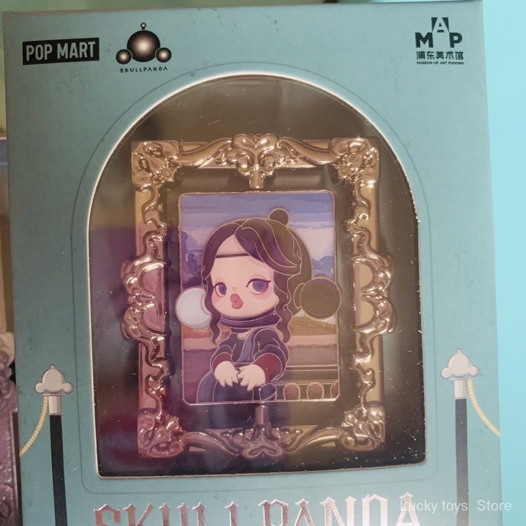 Pop Mart surroundings Bubble Mart skullpanda ชุดภาพวาดจำกัดป้ายแม่เหล็กติดตู้เย็น r36i