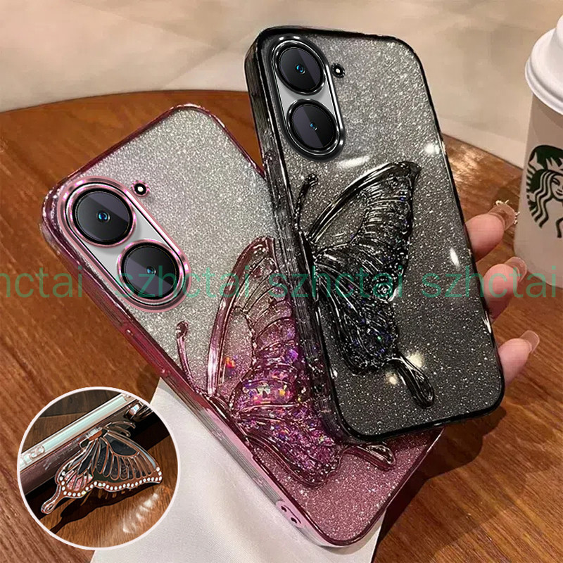 เคส Vivo Y03 Y18 Y100 5G Y27S Y17S Y27 5G Y36 5G Y16 Y15S Y01 Y22 Y22S หรูหรา ชุบทรายไหล เงางาม แวววาว เกราะป้องกันใสกันกระแทกพร้อมวงเล็บ เคสโทรศัพท์ Vivo Y03 Y18 Y100 5G Y27S Y17S Y27 5G Y36 5G Y16 Y15S Y01 Y22 Y22S