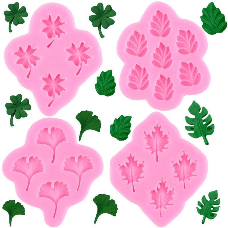 Ginkgo Palm Monstera Deliciosa Maple Leaf ซิลิโคน Sugarcraft แม่พิมพ์เรซิ่นเครื่องมือ Cupcake เบเกอรี่แม่พิมพ์ Fondant เค้กตกแต่งเครื่องมือ