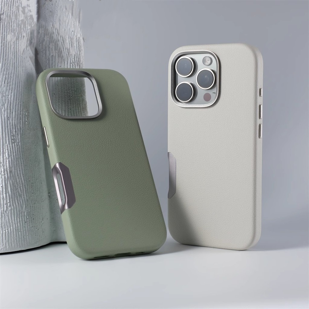 เหมาะสําหรับเคสโทรศัพท์ IPhone 16 ProMax High-end Minimalist หนังธรรมดาแม่เหล็กดูด 16 หนังเม็ด Anti Drop เคสป้องกัน