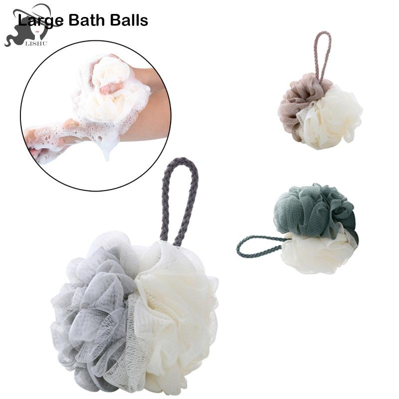 Lishhu ตาข่ายอาบน้ําฟองน้ําพัฟ Bubble Ball Body Exfoliag แปรงทําความสะอาดผิวขัดกลับแปรงอุปกรณ์ห้องน้ํา th