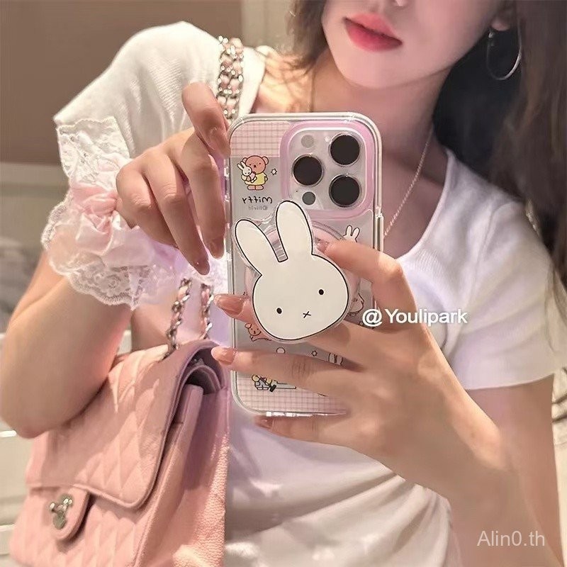 เคสโทรศัพท์สำหรับ iPhone 11 12 13 14 15 16 Pro Max PLUS ลายการ์ตูนกระต่ายลายสก็อตเคสนิ่มหุ้มทั้งเครื่องกันกระแทกเคสป้องกันเคสแม่เหล็ก Zewu