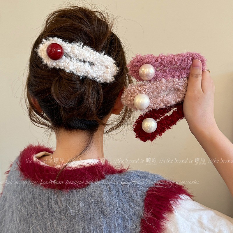 4 สี Duckbill คลิป Fluffy Soft Hairpin Grips กิ๊บติดผมเครื่องประดับผม