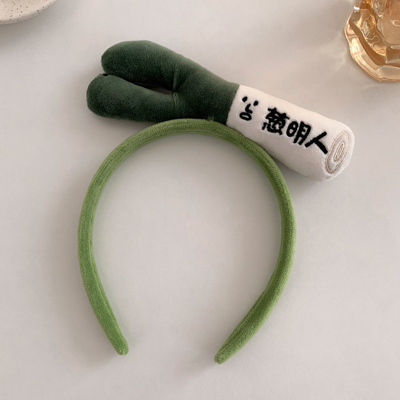 การ์ตูนสีเขียวหัวหอมคาดศีรษะฤดูใบไม้ร่วงฤดูหนาวตุ๊กตาคาดศีรษะยืดหยุ่นสูงลื่นลื่นลื่นบดผมคาดศีรษะฮาโลวีนตลกคาดศีรษะ - รูปที่ 6