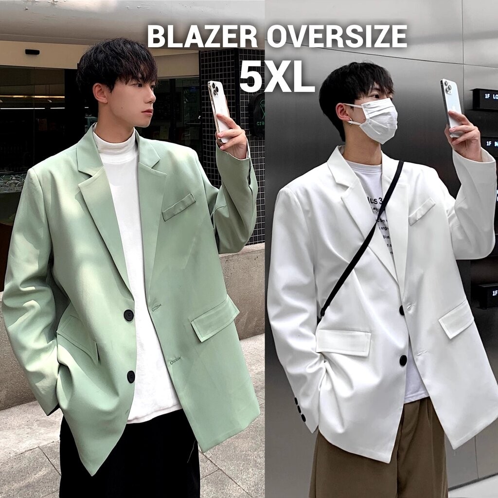 เสื้อสูทผู้ชายไซส์ใหญ่ 3XL - 5XL อกเสื้อ 50 นิ้ว เสื้อสูทโอเวอร์ไซส์ เบลเซอร์ผู้ชายอวบอ้วน Men Blaze