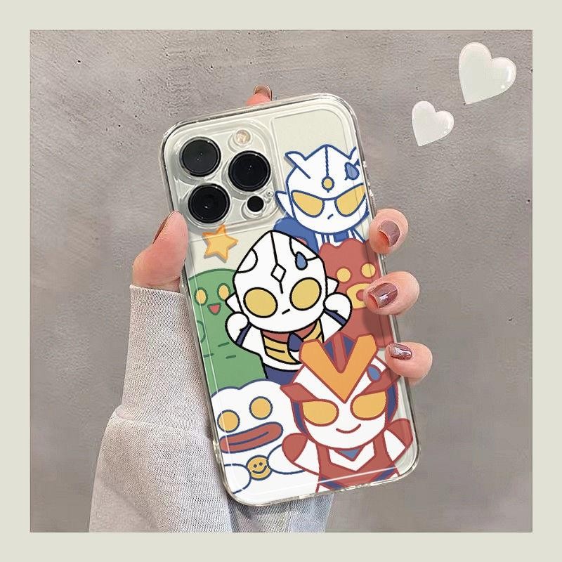 น่ารัก Q-version Little Ultraman และ Monster Collection รูปแบบเคสโทรศัพท์ iPhone 16 15 14 plus 13 12