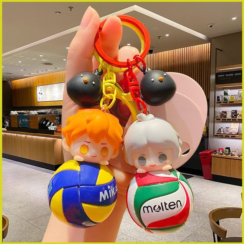 Sq3 ไฮคิว!! ฮินาตะ โชโย อะนิเมะน่ารักพวงกุญแจจี้การ์ตูนตุ๊กตากระเป๋านักเรียนจี้คู่กระเป๋าเป้สะพายหลังจี้ของขวัญ