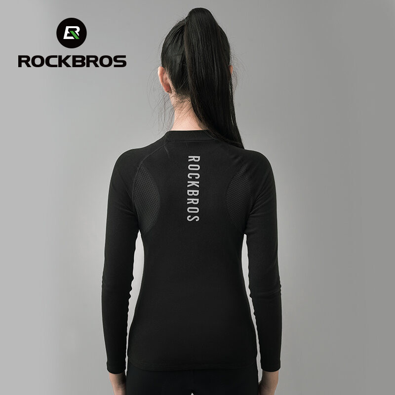 ROCKBROS ขี่จักรยานย์ขนแกะอบอุ่นแขนยาวกีฬานุ่มผิวยืดหยุ่นจักรยานฐานเสื้อผู้หญิงเสื้อผ้า — صورة 3