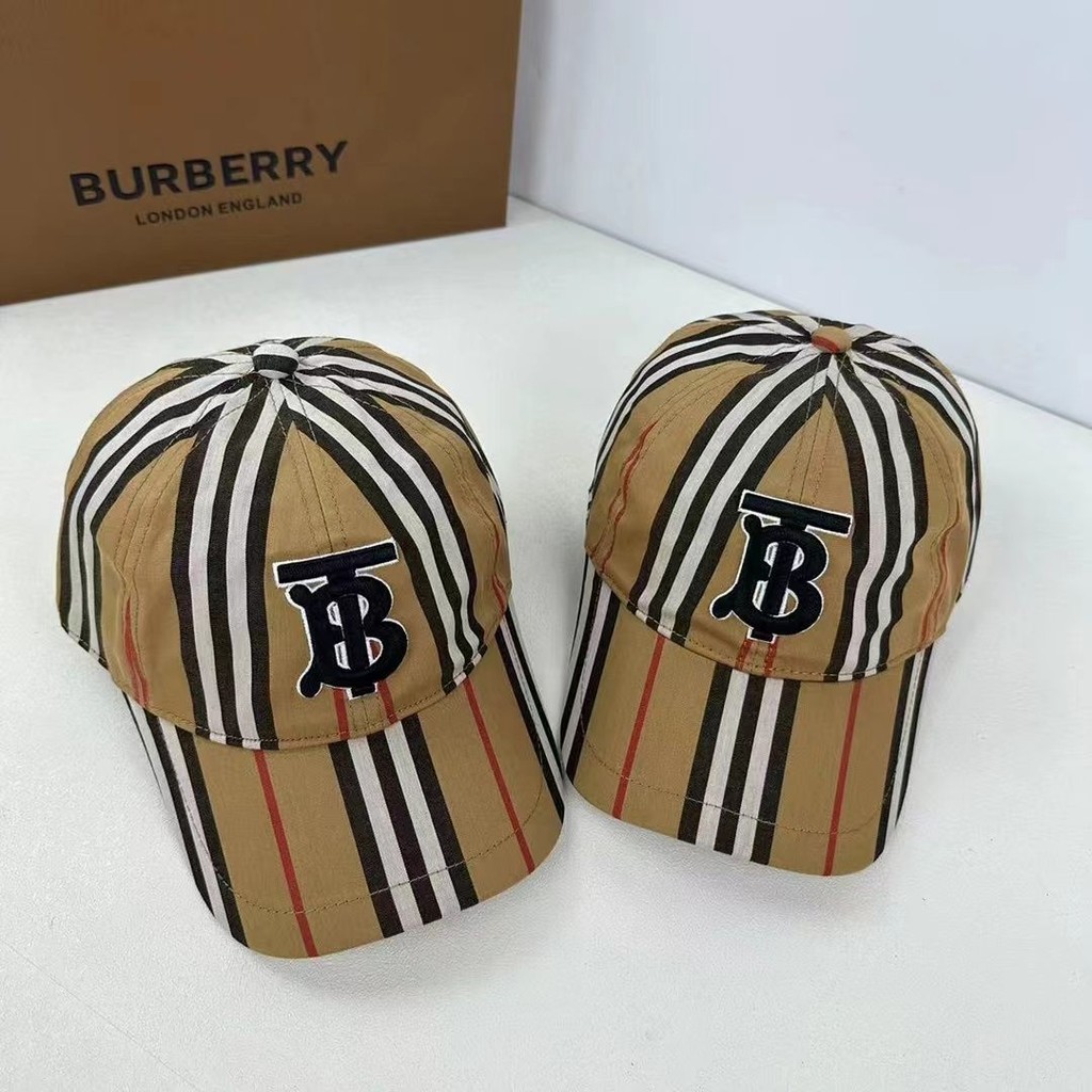 Burberry6059 ผู้ชายผู้หญิงหมวก Casual ลายสก๊อตครีมกันแดด All-Match หมวก