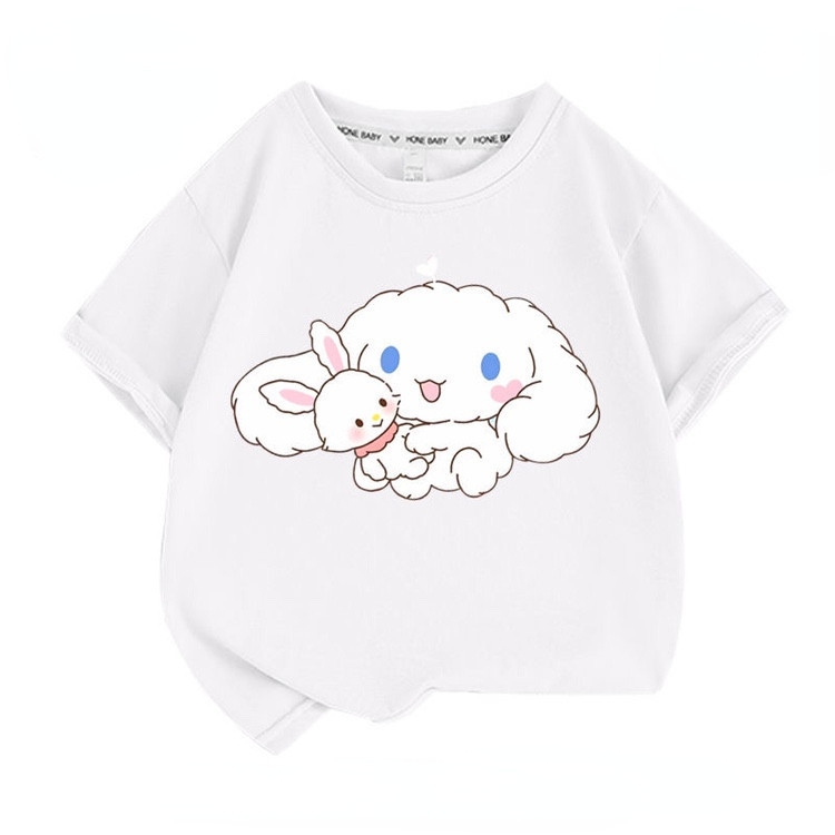 (จัดส่งตลอด 24 ชั่วโมง)KIDS PRINCESS เสื้อยืดแขนสั้น พิมพ์ลายการ์ตูนสุนัขชินนาม่อนโรล ทรงหลวม แฟชั่นฤดูร้อน สไตล์เกาหลี