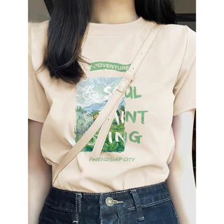 COD✅ (ส่งจากกรุงเทพ)BOOM Shop เสื้อยืดแขนสั้น เปิดไหล่ สีขาว แฟชั่นฤดูร้อน สําหรับผู้หญิง cotton 100 S-3XL #55765