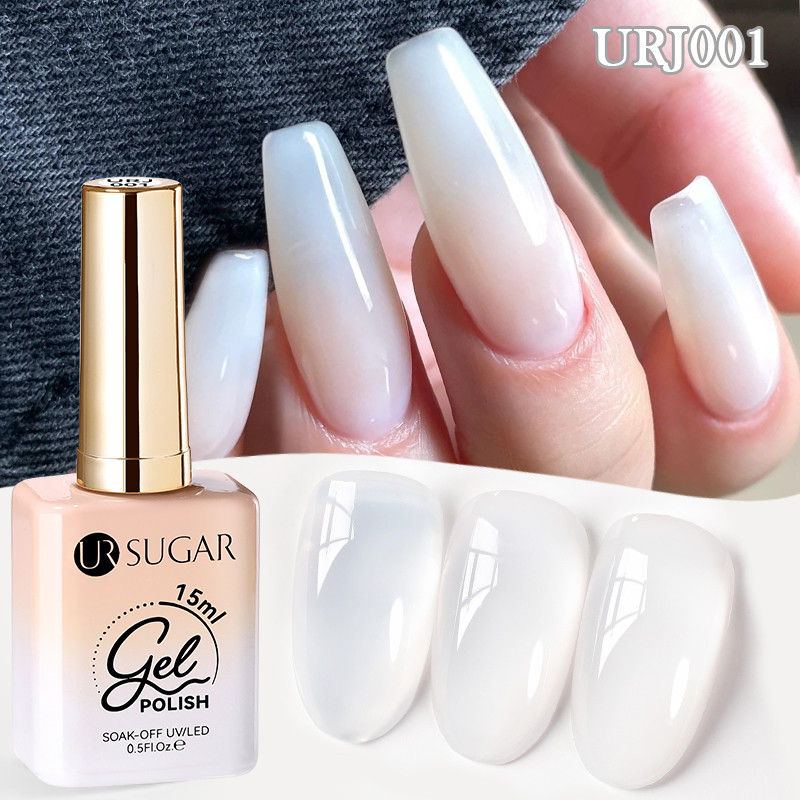 UR SUGAR 15ml พุดดิ้ง Milky White Gel เล็บเจล, Pure สี UV Gel Polish, สําหรับ Professionals Starter เล็บ DIY 15ml – โปรปัง