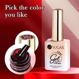 【Local】UR SUGAR 15ml Jelly Red Gel Polish Wine Red โปร่งแสงกึ่งถาวร UV Gel Nail Art Soak Off Gel วานิช