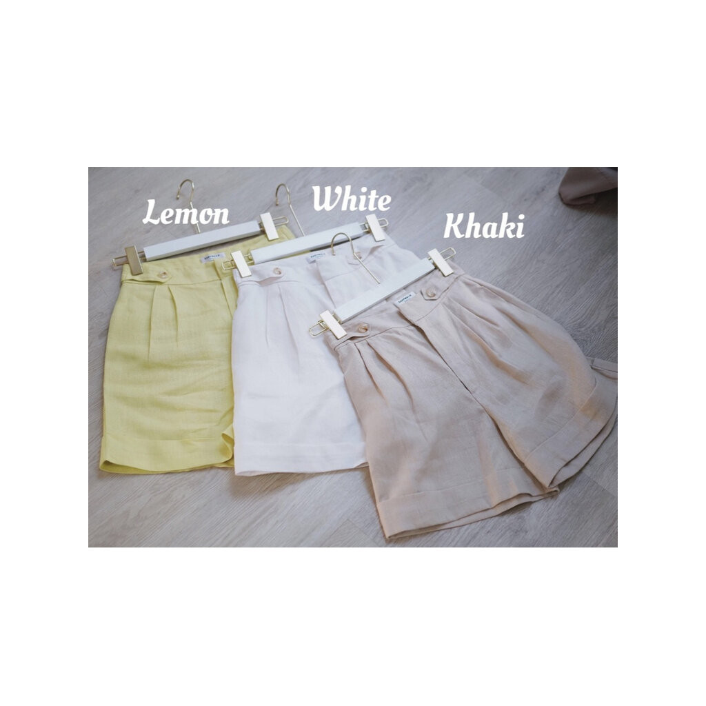 Lin shorts กางเกงขาสั้นเอวสูง ผ้าลินินญี่ปุ่นแท้ เนื้อผ้านิ่ม ใส่สบาย รับประกันไม่คันเเน่นอน - รูปที่ 2