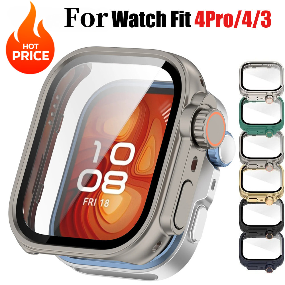 เคสนาฬิกาสําหรับ Huawei Watch Fit 4Pro/4/3 ป้องกันหน้าจอเชลล์ + กระจกสําหรับ Huawei Fit4 Pro/4/3