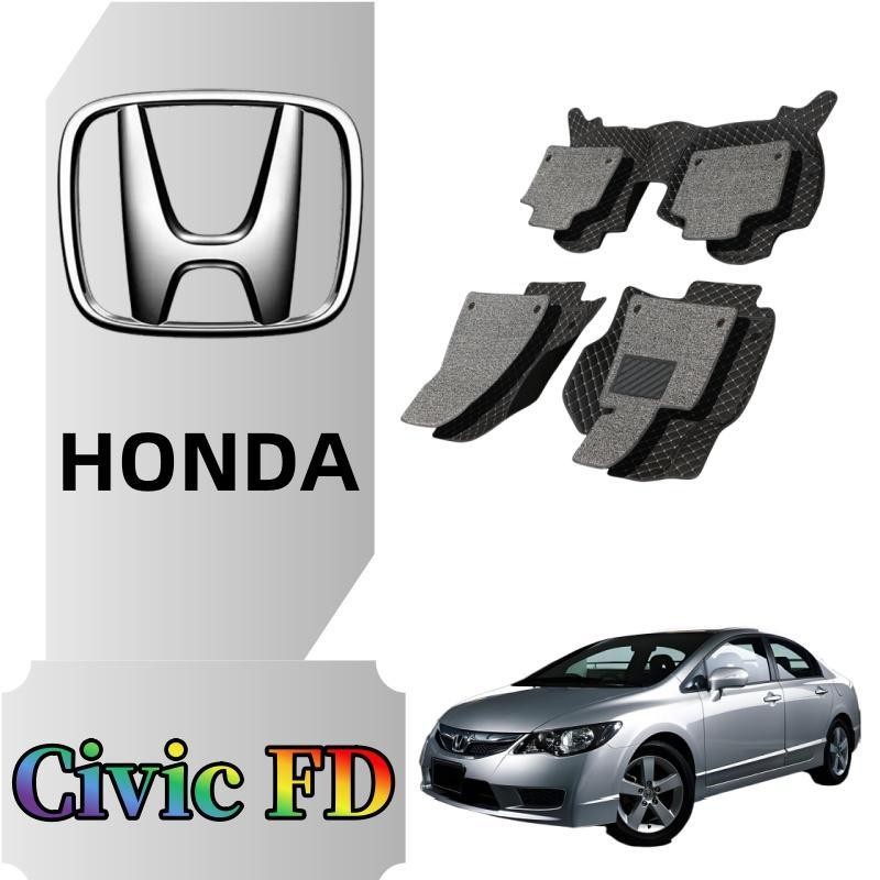 Civic FD พรมในรถยนต์6D แบบเต็มพื้น สำหรับรถCivic FD 1ชุดมี3/4ชิ้น ยนต์ พรมปูพื้นรถยนต์6D