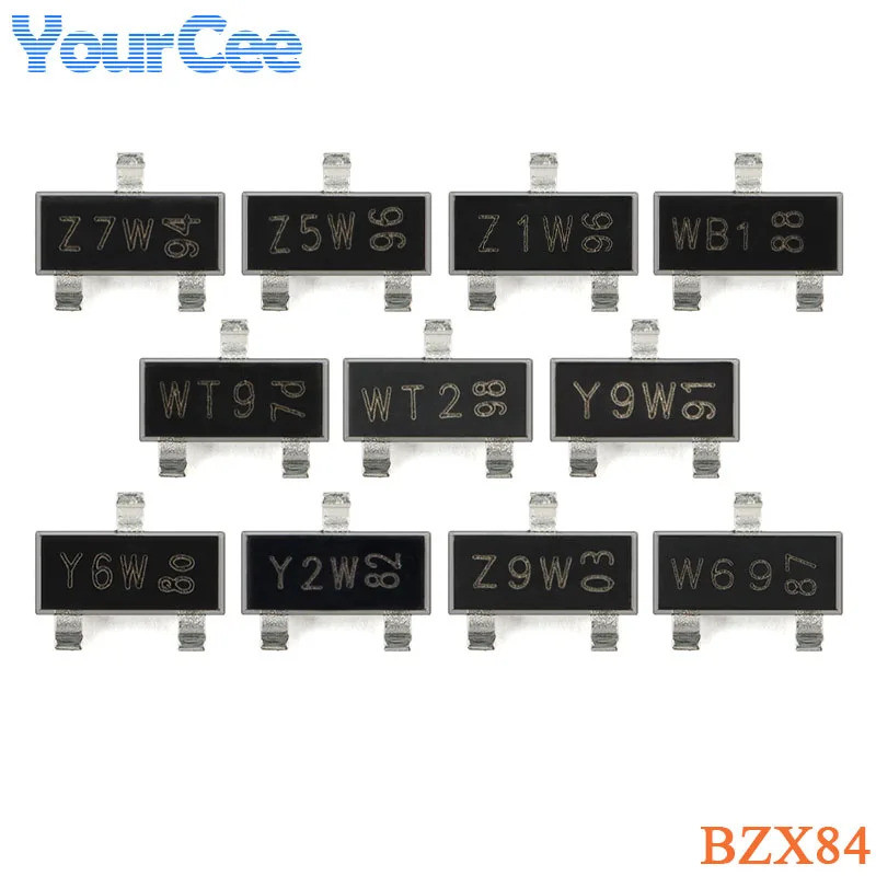 1-5PCS BZX84-C18 BZX84 -C8V2 -C6V8 -C4V7 -C3V3 -C3V0 -C27 -C24 -C18 -C12 -C10s SOT-23 ไดโอด