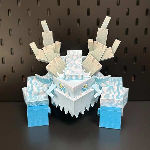 มายคราฟ เลโก้ My World Frost Behemoth beast beast beast beast Dragon palter กลัวสตีฟ DIY โมเดลกระดาษแฮนด์เมดตุ๊กตาตัดกระดาษตกแต่ง
