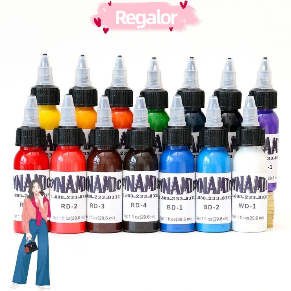 หมึกสัก REGALOR 30ML Tattoo Pigment หลากหลายสี คุณภาพสูง