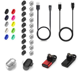 สายชาร์จสําหรับ Garmin forerunner 165 255 265 965 245 470 570 55 955 970 170 70 instinct Vivoactive Active 5 Fenix 8 8x 7 7x 6 6x 5 5x Venu 4 Venu sq 2 Approach S50 Silicone Anti Dust Proof Plugs Charger Port Protector