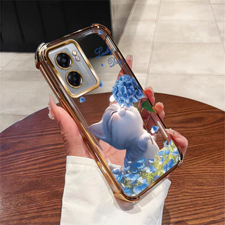 สําหรับOPPO A57 4G 5G 2022 A77 A77S A57Eเคสโทรศัพท์ดอกไม้แมวสี่มุมซิลิโคนTPUโปร่งใสSoft shell XH007