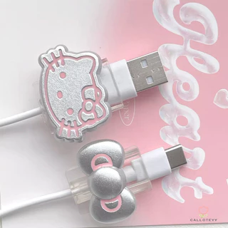 ตัวป้องกันสายชาร์จสายป้องกันสายไฟเคสป้องกันสายชาร์จคิตตี้แบบใสสำหรับData Cableเหมาะกับ ที่กันสายหักที่กันสายหักเคสป้องกั