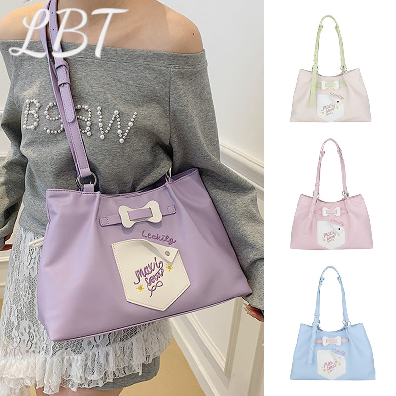 LABESTIN  กระเป๋าโท้ทสะพายไหล่ ความจุใหญ่ สไตล์ต่างประเทศ สีตัดกัน ใหม่
