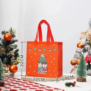 กระเป๋าถือ ถุงผ้าพิมพ์ลาย เคลือบกันน้ำ Shopping bag (S24)