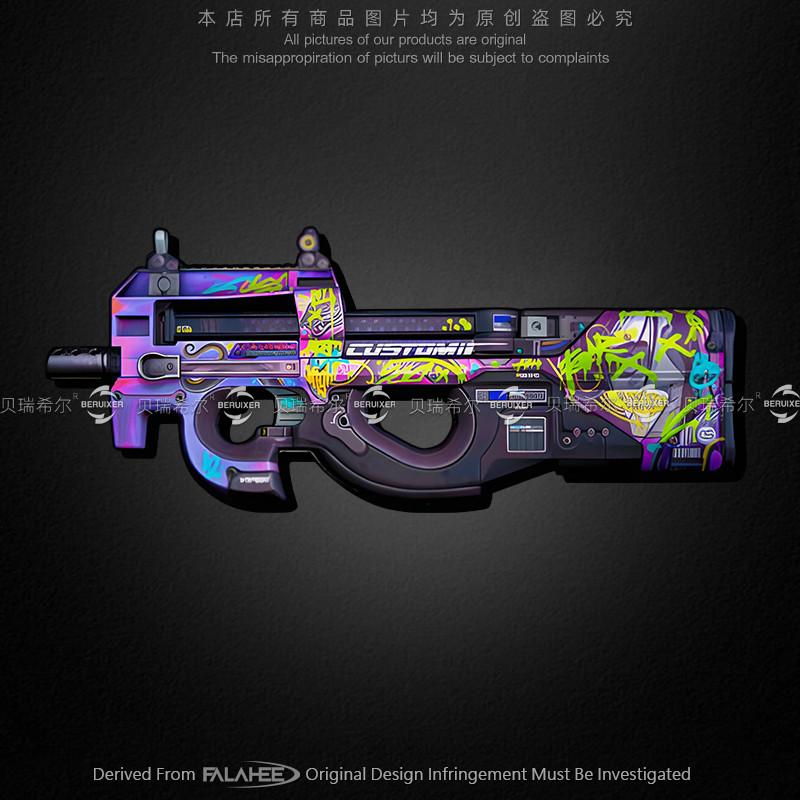 สติ๊กเกอร์ติดรถยนต์สะท้อนแสง CSGO Anti-Terrorist Elf P90 Graffiti Gun เกมรถยนต์ไฟฟ้าตกแต่งคอมพิวเตอร